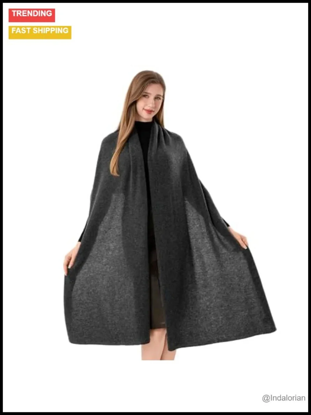 100% Cashmere Knitted Wrap Scarf Stole Extra Large Shawl Travel Blanket Pashmina